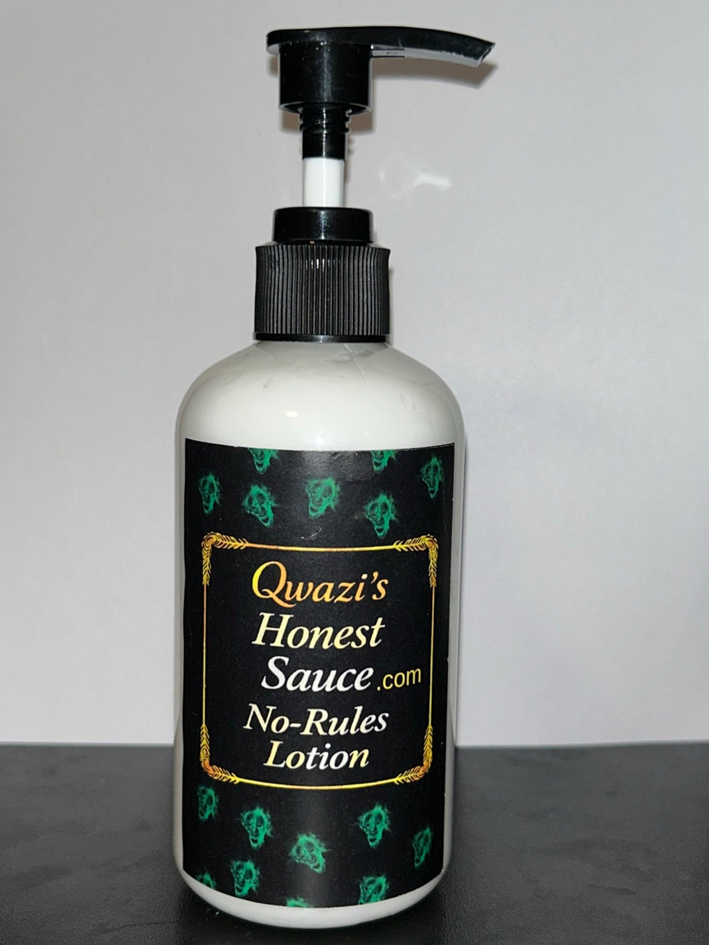 8 oz — Qwazi’s Honest Sauce “No-Rules Lotion” (Unscented) includes free 2 ounce sample bottle